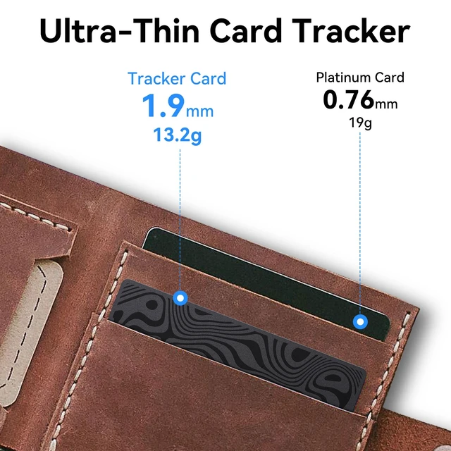 Alt view image 4 of 7 - Ultra-Thin Wallet Tracker Card - Apple MFi Certified Find My Tracker, IP68 Waterproof Slim AirTag Card for Wallet Passport Keys, Qi Wireless Charging, 5-Month Battery(iOS Only)