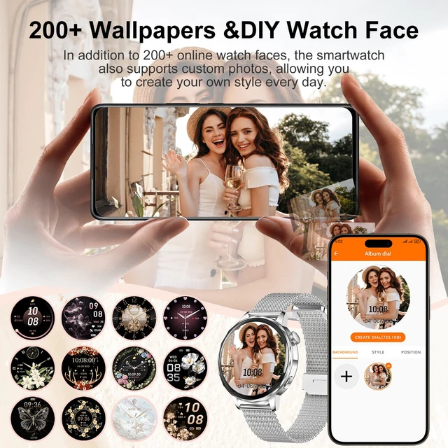 Alt view image 2 of 7 - Smart Watches for Women,1.27" High Clear 3D Curved Screen Smart Watch with Bluetooth Calls,3 Bands,HR/Steps/Calories/BP/Sleep Tracker,120+ Sports IP68 Activity Tracker Android&iOS Silver