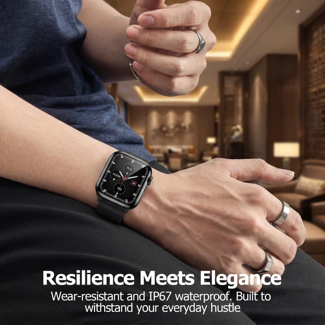 Alt view image 5 of 7 - Smart Watch for Men Women, 1.9" HD Screen Fitness Tracker & Bluetooth Call Heart Rate/Blood Pressure/SpO2/Sleep Monitor, Magnetic Metal Band, 123 Sports, IP67 Waterproof Activity Tracker, iOS/Android