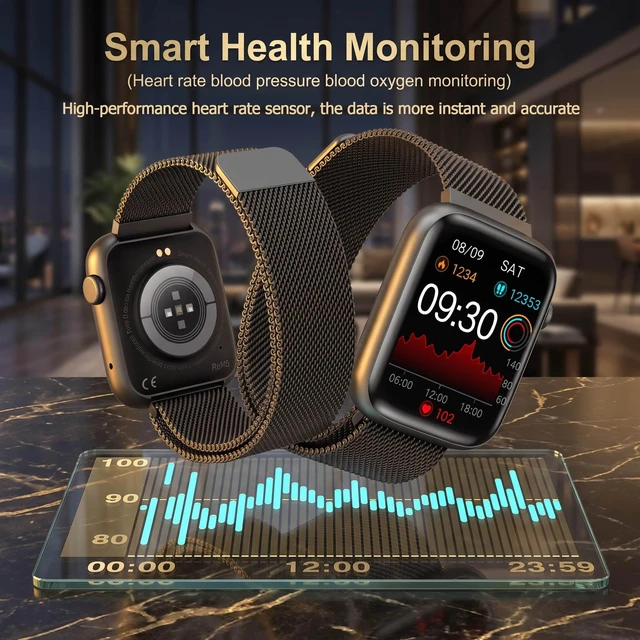 Alt view image 7 of 7 - Smart Watch for Men Women, 1.9" HD Screen Fitness Tracker & Bluetooth Call Heart Rate/Blood Pressure/SpO2/Sleep Monitor, Magnetic Metal Band, 123 Sports, IP67 Waterproof Activity Tracker, iOS/Android
