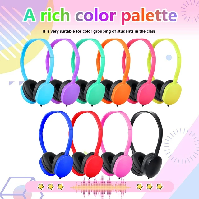 Alt view image 4 of 7 - USB C Headphones Bulk for Classroom Kids School 20 Pack,Wired On-Ear USB Type C Headphones for Students Children Teens Boys Girls Travel iPad Tablet Mixed Colors