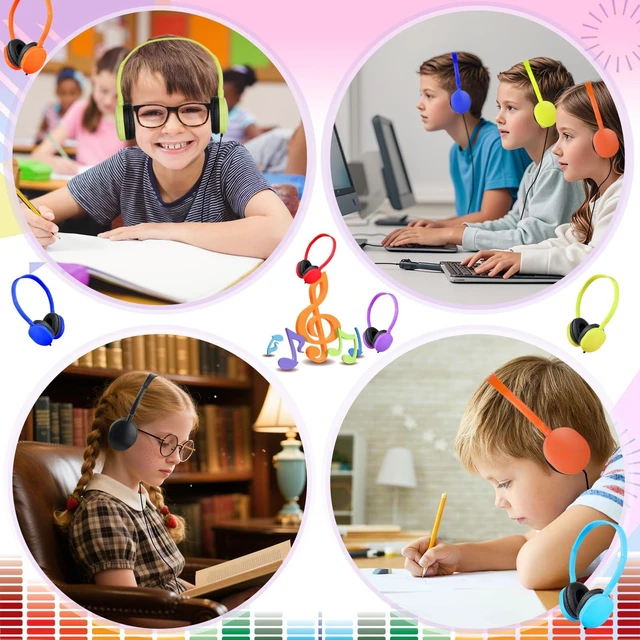 Alt view image 2 of 7 - USB C Headphones Bulk for Classroom Kids School 20 Pack,Wired On-Ear USB Type C Headphones for Students Children Teens Boys Girls Travel iPad Tablet Mixed Colors