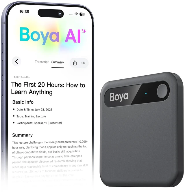 Main image of Notra Neo AI Voice Recorder for Meetings, Classes & Calls AI Note Taker with AI Transcription & Summaries, 3 Recording Modes, 114 Languages, Magnetic Attachment, USB-C Charging, Black