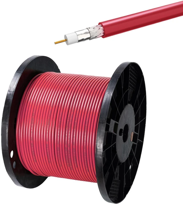 Main image of Belden 1694A 18 AWG 75 Ohm Dual Shield Cable 100ft for Cameras Precision 75 Ohm Coax Cable Red Low Loss Support 3G/6G/12G SDI 4k Video HDTV and Broadcast