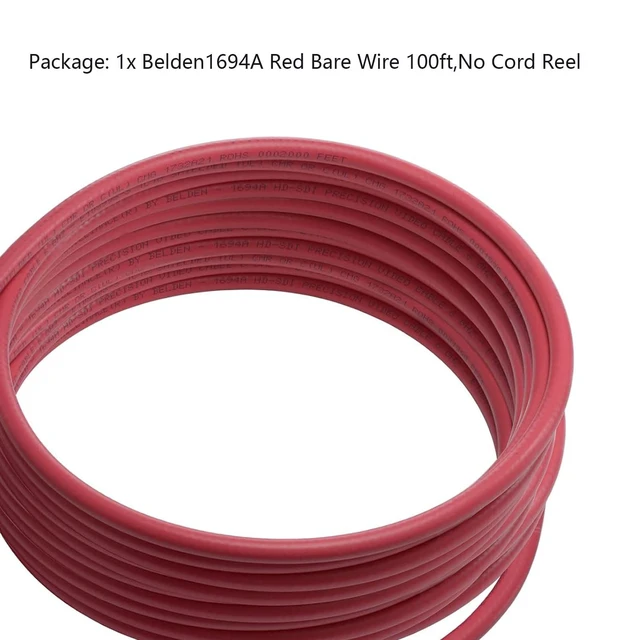 Alt view image 5 of 7 - Belden 1694A 18 AWG 75 Ohm Dual Shield Cable 100ft for Cameras Precision 75 Ohm Coax Cable Red Low Loss Support 3G/6G/12G SDI 4k Video HDTV and Broadcast