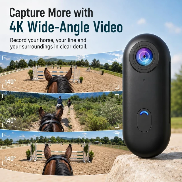 Alt view image 3 of 7 - 4K Equestrian POV Camera,Magnetic Hands-Free Necklace Camera,Waterproof Wearable Thumb Cameras with WiFi App,Helmet Cam for Bike/Motorbike and Sports,Horse Riding or Baseball(4k-black-128g)