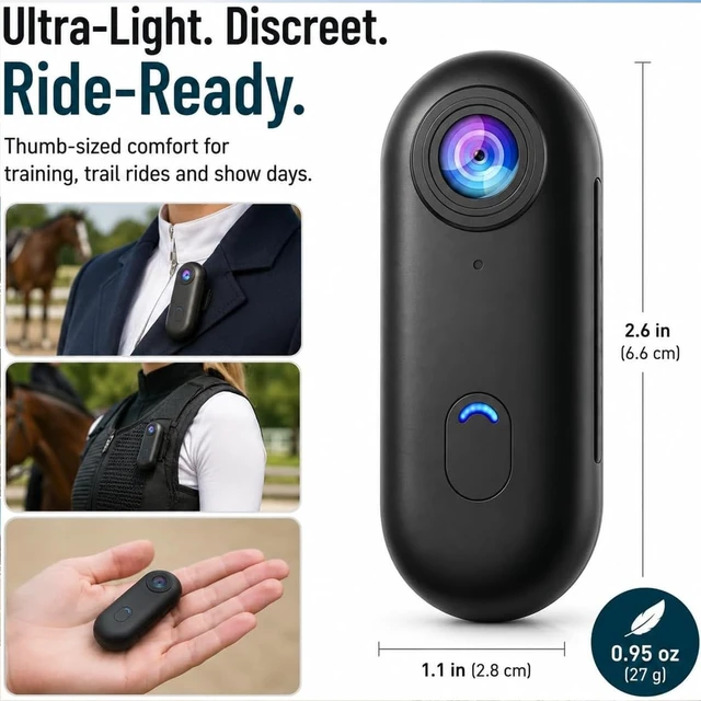 Alt view image 5 of 7 - 4K Equestrian POV Camera,Magnetic Hands-Free Necklace Camera,Waterproof Wearable Thumb Cameras with WiFi App,Helmet Cam for Bike/Motorbike and Sports,Horse Riding or Baseball(4k-black-128g)
