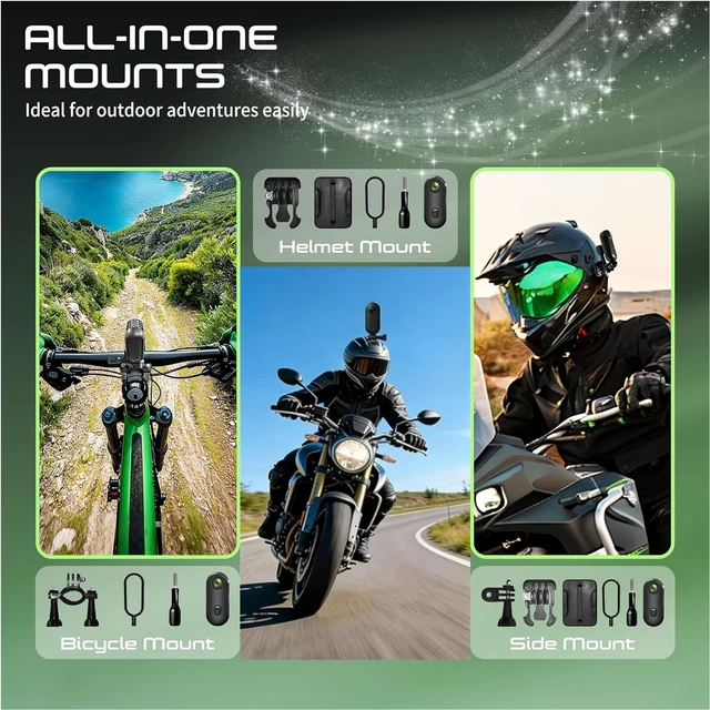 Alt view image 6 of 7 - 4K Equestrian POV Camera,Magnetic Hands-Free Necklace Camera,Waterproof Wearable Thumb Cameras with WiFi App,Helmet Cam for Bike/Motorbike and Sports,Horse Riding or Baseball(4k-black-128g)