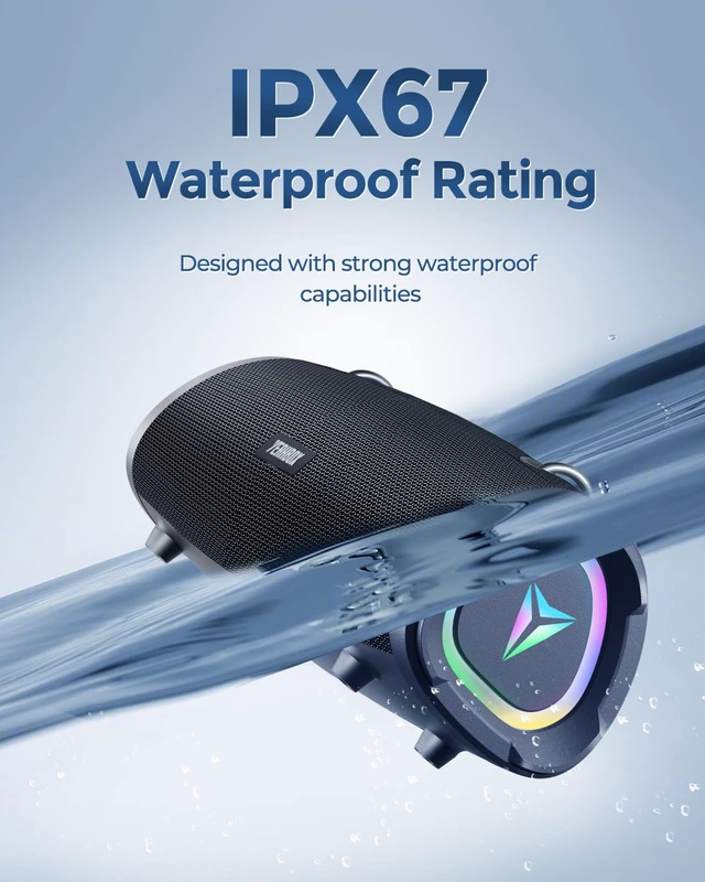 Alt view image 4 of 7 - P100 100W Portable Bluetooth Speaker, Outdoor Speaker, RGB Deep bass stereo sound, Bluetooth 5.3, AUX/TF card, shoulder strap, up to 12H playtime