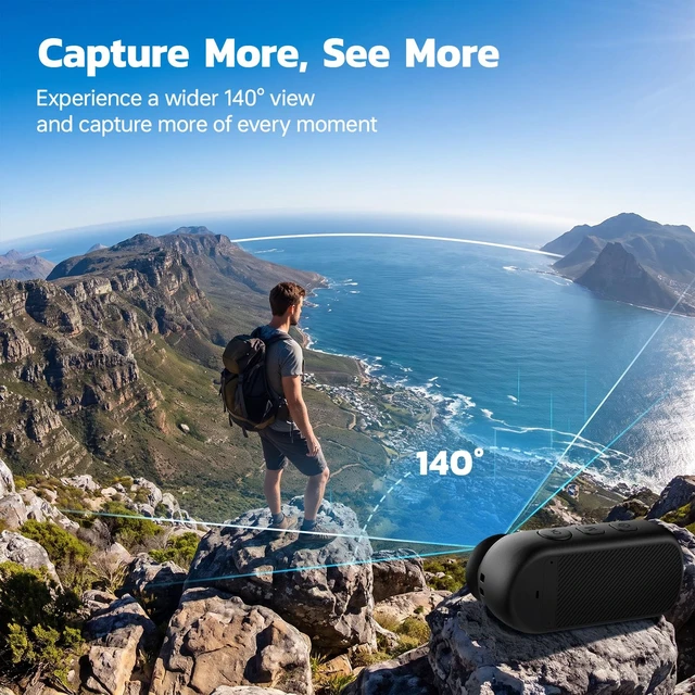 Alt view image 3 of 7 - 4K Mini Body Camera with 1.5" Screen, WiFi Magnetic Wearable POV EIS 6-axis stabilization, Bluetooth connectivity, hands-free audio recording. Clip-on mount for cycling and vlogging