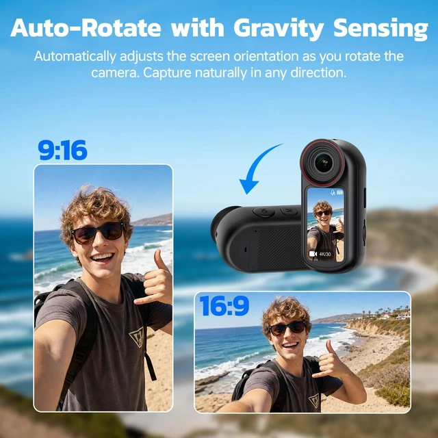 Alt view image 6 of 7 - 4K Mini Body Camera with 1.5" Screen, WiFi Magnetic Wearable POV EIS 6-axis stabilization, Bluetooth connectivity, hands-free audio recording. Clip-on mount for cycling and vlogging