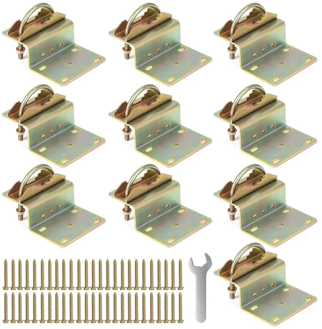 Main image of 10 Sets Antenna Pole Mount Z Bracket Heavy-Duty M8 U Bolt Windproof Antenna Mast Clamp Galvanized Steel + 50 Screws for Home Outside TV Antenna Pole Holder