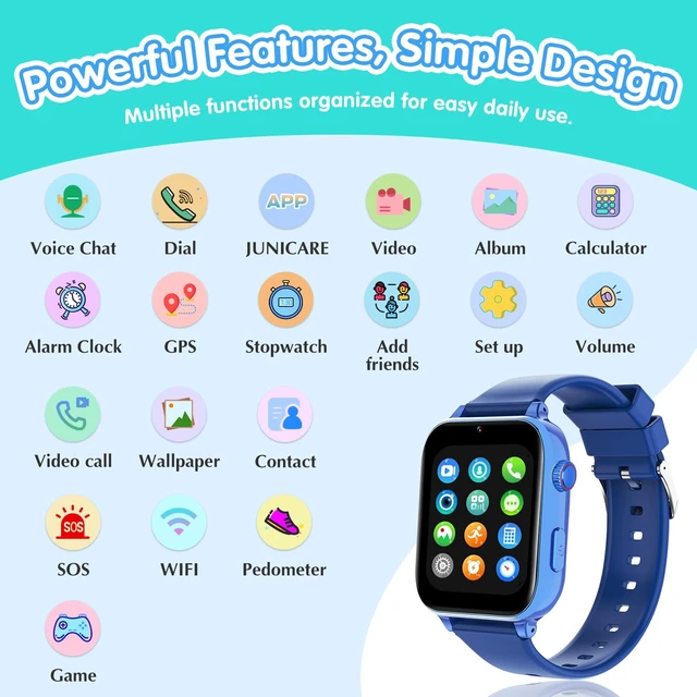 Alt view image 5 of 7 - Kids Smart Watch 4G with GPS Tracker for Boys Girls, Smartwatch for Kids Vioce Video Call SOS for Children 4-12 Bithday Gift