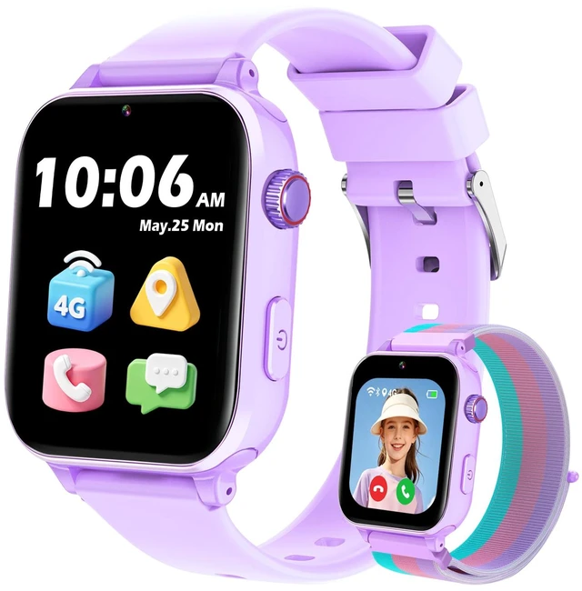 Main image of Kids Smart Watch 4G with GPS Tracker for Boys Girls, Smartwatch for Kids Vioce Video Call SOS for Children 4-12 Bithday Gift