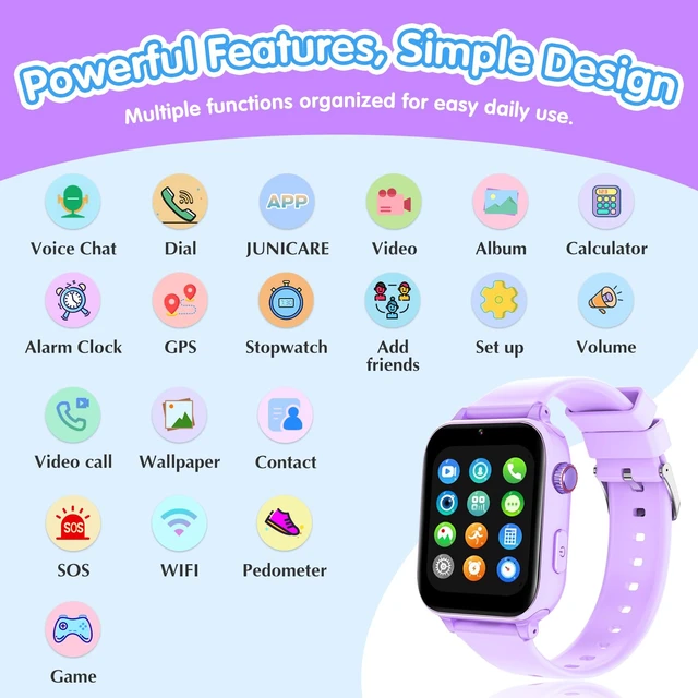 Alt view image 5 of 7 - Kids Smart Watch 4G with GPS Tracker for Boys Girls, Smartwatch for Kids Vioce Video Call SOS for Children 4-12 Bithday Gift