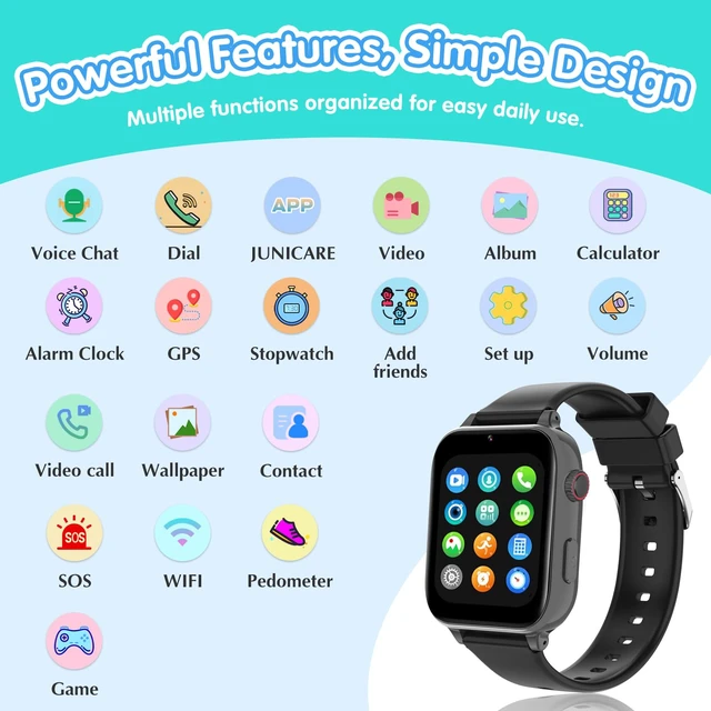Alt view image 5 of 7 - Kids Smart Watch 4G with GPS Tracker for Boys Girls, Smartwatch for Kids Vioce Video Call SOS for Children 4-12 Bithday Gift