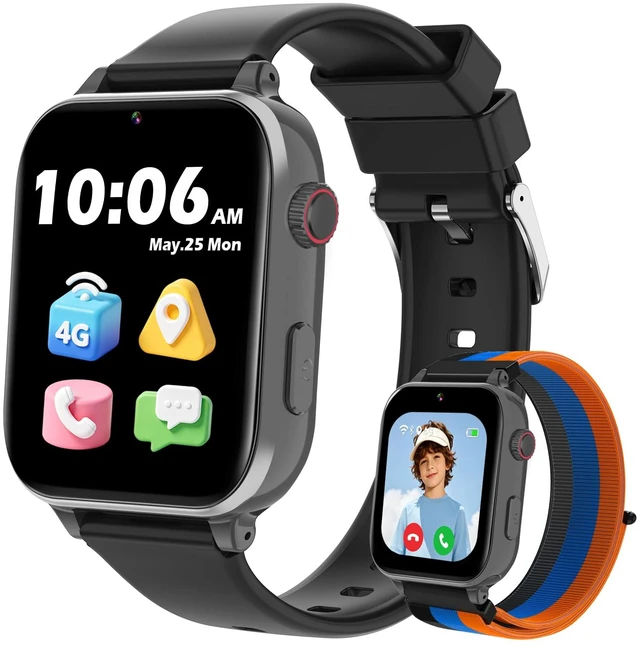 Main image of Kids Smart Watch 4G with GPS Tracker for Boys Girls, Smartwatch for Kids Vioce Video Call SOS for Children 4-12 Bithday Gift