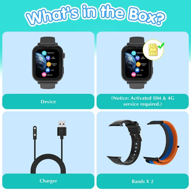 Alt view image 6 of 7 - Kids Smart Watch 4G with GPS Tracker for Boys Girls, Smartwatch for Kids Vioce Video Call SOS for Children 4-12 Bithday Gift