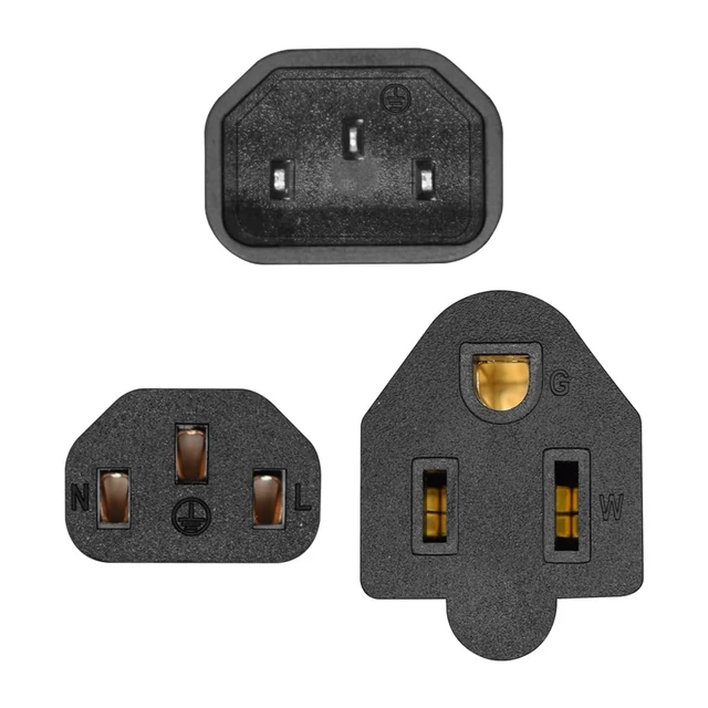 Alt view image 3 of 7 - C14 Male to C13 + NEMA 5-15R Y-Splitter Power Cord, 10Packs 1FT/0.32M, 10A 250V, For Server, PDU, UPS, Desktop, Monitor, Small Appliances, AC Power Adapter Cable