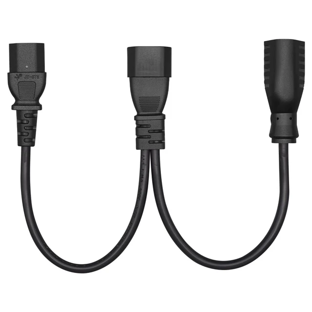 Alt view image 4 of 7 - C14 Male to C13 + NEMA 5-15R Y-Splitter Power Cord, 10Packs 1FT/0.32M, 10A 250V, For Server, PDU, UPS, Desktop, Monitor, Small Appliances, AC Power Adapter Cable