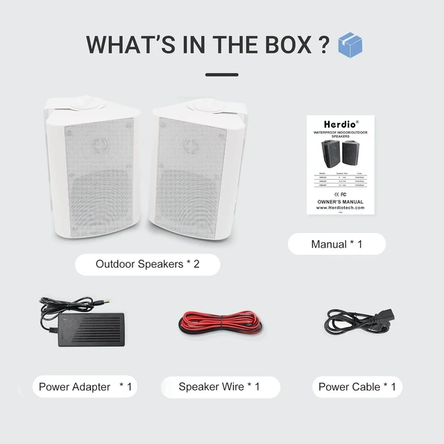 Alt view image 6 of 6 - 4 Inch 200 Watt Outdoor Indoor Bluetooth Speakers, Wall Mount Waterproof Wired for Patio, Deck, Yard, Garage (White)