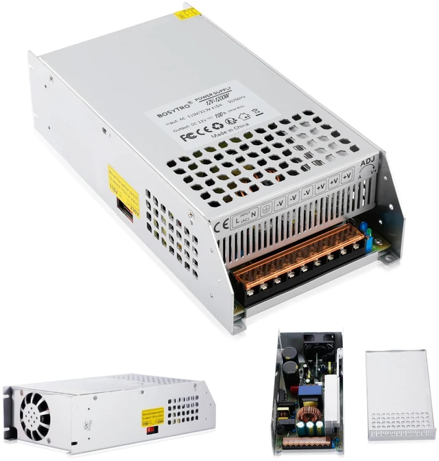 Main image of 12V 100A 1200W DC Switching Power Supply Adapter PSU AC 110V / 220V-DC 12V Transformer Adapter, for LED Strip Light, CCTV Camera Security System,Computer Project of Industrial Power Supplies