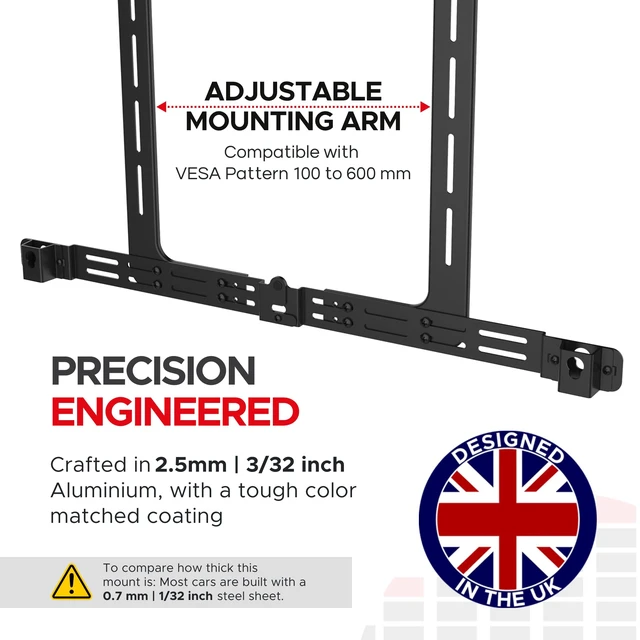 Alt view image 6 of 7 - Arc Soundbar TV Mount Attachment, Under TV, Black Compatible with Sonos Arc Soundbar and Ultra Version, Mounting Bracket for TV Hanging, Hardware Kit Included, UK Design