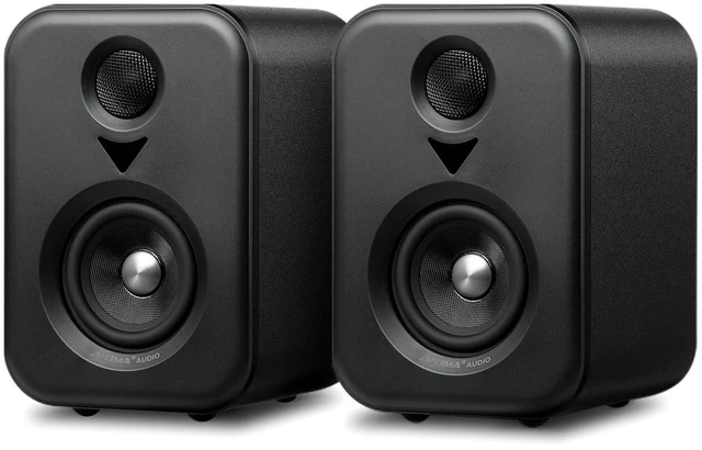 Main image of S400 80 Watt 2.0 Channel Home Audio Active Bookshelf Speakers Sub Out, TPA3118 Amp Chip, Bluetooth/Optical/RCA/USB Input for TV, Treble & Bass Tone with Remote