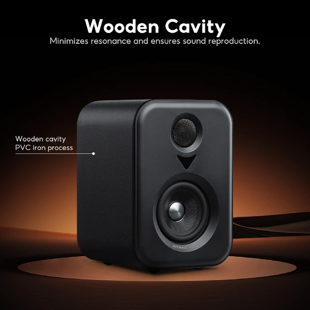 Alt view image 5 of 7 - S400 80 Watt 2.0 Channel Home Audio Active Bookshelf Speakers Sub Out, TPA3118 Amp Chip, Bluetooth/Optical/RCA/USB Input for TV, Treble & Bass Tone with Remote
