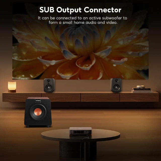 Alt view image 7 of 7 - S400 80 Watt 2.0 Channel Home Audio Active Bookshelf Speakers Sub Out, TPA3118 Amp Chip, Bluetooth/Optical/RCA/USB Input for TV, Treble & Bass Tone with Remote