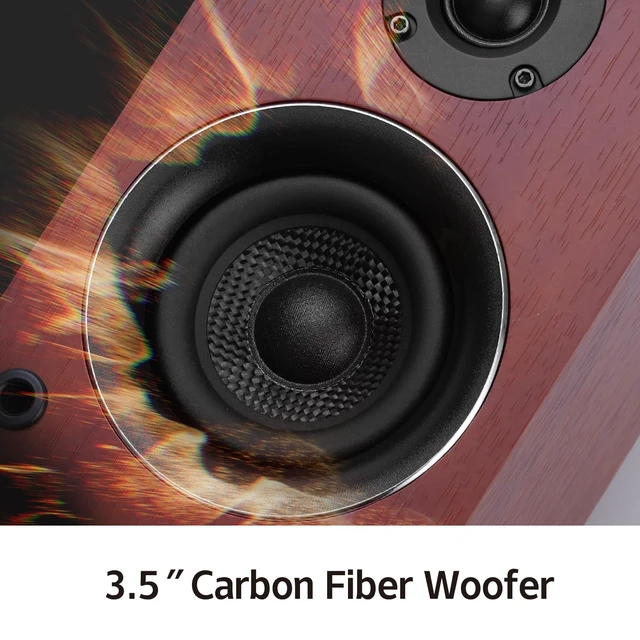Alt view image 4 of 7 - 40W*2 Passive Bookshelf Speakers for Home Theater Surround Sound, Stereo, and Passive Near Field Monitor, 2-WayRequires a Receiver or Amplifier (Brown, Pair)