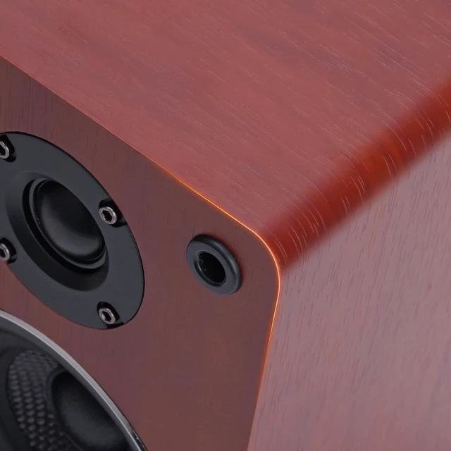 Alt view image 6 of 7 - 40W*2 Passive Bookshelf Speakers for Home Theater Surround Sound, Stereo, and Passive Near Field Monitor, 2-WayRequires a Receiver or Amplifier (Brown, Pair)
