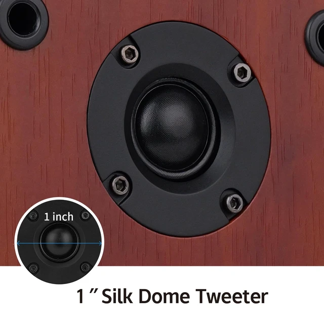 Alt view image 3 of 7 - 40W*2 Passive Bookshelf Speakers for Home Theater Surround Sound, Stereo, and Passive Near Field Monitor, 2-WayRequires a Receiver or Amplifier (Brown, Pair)