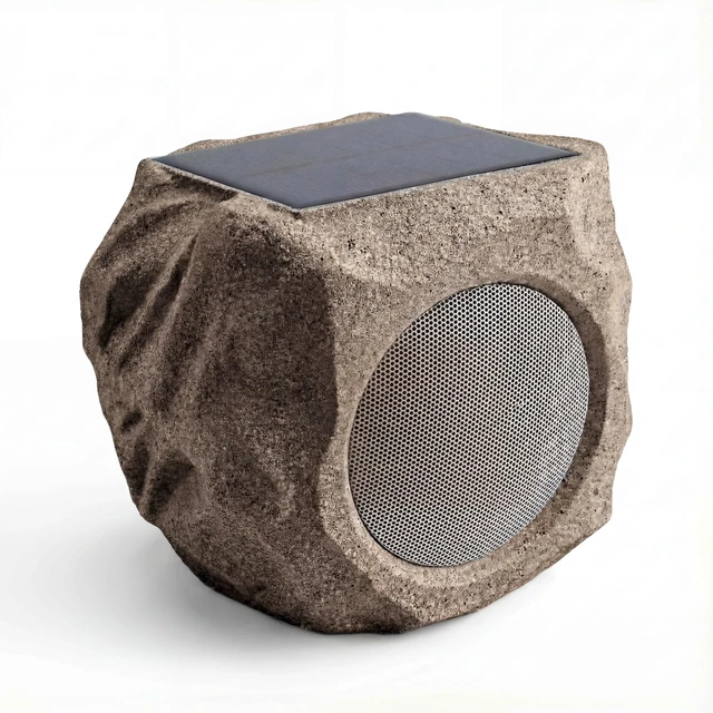 Main image of Solar Powered Outdoor Rock Speaker Bluetooth 4.5 Inch Speakers Peak 40W Deep Bass 22 Hr Playtime Multi-Sync 200 Speakers, Bluetooth 5.4 Stereo 120 FT,IPX65 for Garden Patio Pool (Brown 1PC)