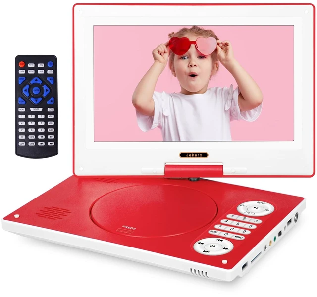 Main image of 12.5" Portable DVD Player, 10.1" HD Swivel Screen, Red 5H Battery, Break-Point Memory, 270° Swivel Screen, Region-Free, Supports NES Games, for Car & Travel