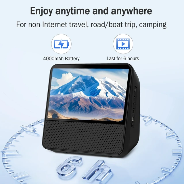 Alt view image 2 of 7 - 9.8'' Portable DVD Player with Screen, 4000mAH Battery DVD Player TV Kids Sync to TV, 3 Level Brightness Adjustable USB/AUX-IN/AV/Bluetooth, Portable DVD Player with Dual Speakers & Remote Control