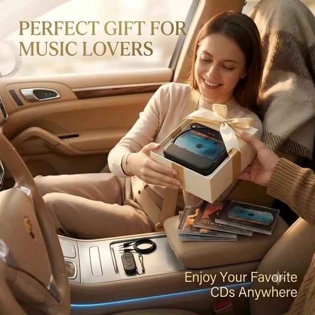 Alt view image 7 of 7 - Portable Car CD Player with USB/AUX Port for Car, Truck, Computer External CD Player Compatible with Car and Truck Radio Stereo, Laptop, TV, Computer, Universal for Vehicle with Adapter