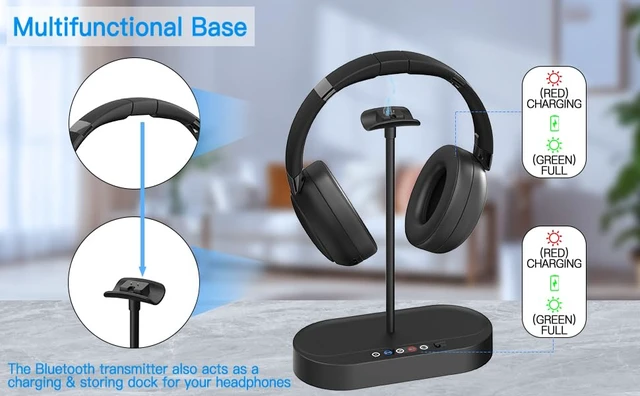 Alt view image 6 of 7 - Jersoon Duet - Dual 2.4GHz RF Wireless Headphones for TV Watching with Transmitter & Charging Dock, Clear Voice & Loud Volume for Seniors and the Hard of Hearing, Easy Plug & Play Setup