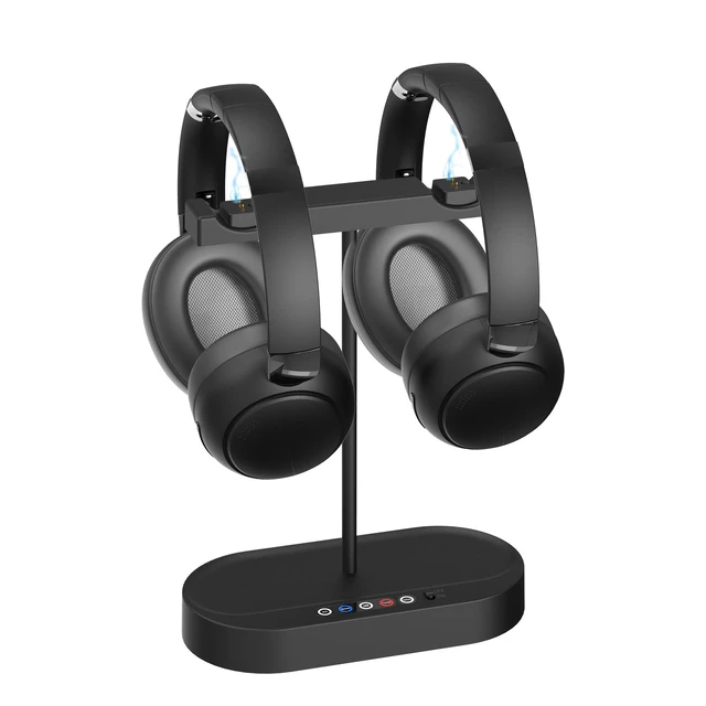 Alt view image 5 of 7 - Jersoon Duet - Dual 2.4GHz RF Wireless Headphones for TV Watching with Transmitter & Charging Dock, Clear Voice & Loud Volume for Seniors and the Hard of Hearing, Easy Plug & Play Setup