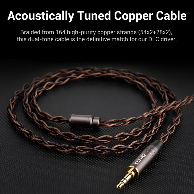 Alt view image 7 of 7 - Delci 10mm DLC+PU Dynamic Driver in-Ear Monitors, Hi-Fi Wired Earphones with Interchangeable Tuning Nozzles, CNC Aluminum Wired Earphones, Detachable Hybrid 164-Core Silver-Plated Cabl (3.5mm)