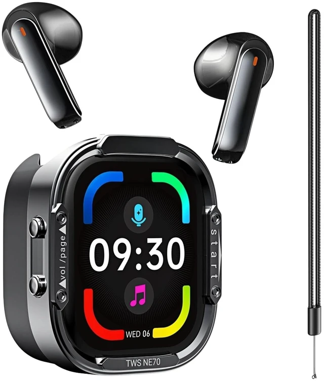 Main image of NE70 AI Translator Earbuds, Bluetooth 6.0, LCD Touch Screen, Semi In-Ear | 60H Playtime, HiFi Sound, Audifonos Traductores Inglés Español 165 Languages Online Translation for Travel Commute Sports