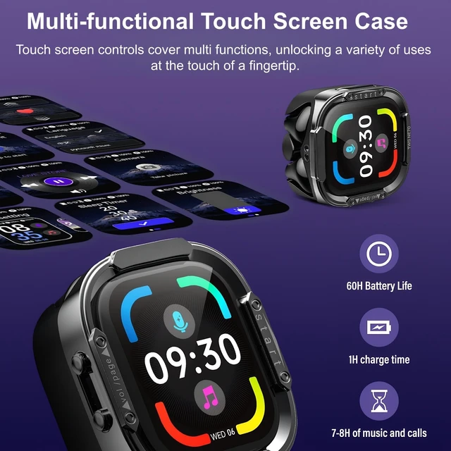 Alt view image 5 of 7 - NE70 AI Translator Earbuds, Bluetooth 6.0, LCD Touch Screen, Semi In-Ear | 60H Playtime, HiFi Sound, Audifonos Traductores Inglés Español 165 Languages Online Translation for Travel Commute Sports