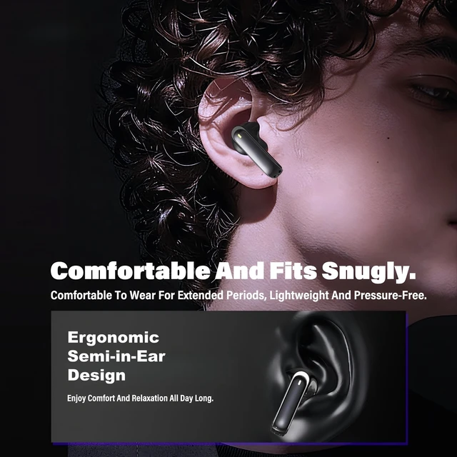 Alt view image 7 of 7 - NE70 AI Translator Earbuds, Bluetooth 6.0, LCD Touch Screen, Semi In-Ear | 60H Playtime, HiFi Sound, Audifonos Traductores Inglés Español 165 Languages Online Translation for Travel Commute Sports