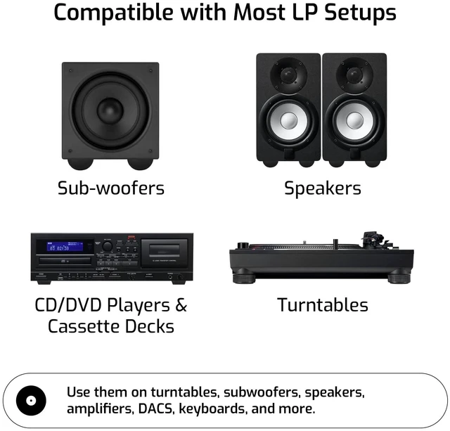 Alt view image 6 of 7 - Block Silicone Isolation Feet 4-Pack Non-Adhesive Subwoofer Isolation Pads w/ 37.5 lbs Capacity Pads for Small Speakers, Speaker Spikes & Turntable Isolation Pads for Reduced Vibration & Resonance