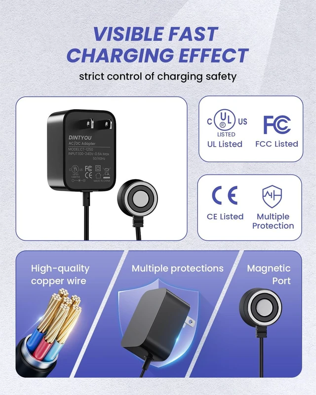 Alt view image 4 of 7 - Magnetic Charger for Shark VACMOP VM252 VM252C QM250, 13.3V | magnetic charger for VM252, VM252C, QM250, QM252, VM251 and VM250; NOT for VM200 round-port models