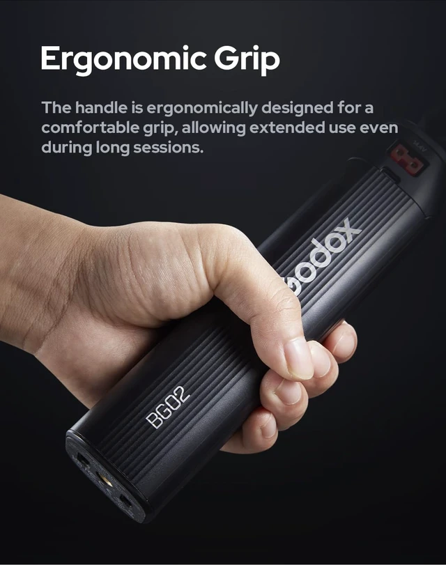 Alt view image 7 of 7 - BG02 Battery Grip with 14.4V 6600mAh Power Pack for AD200Pro II 95.04Wh Handgrip with D-Tap and USB-C Outputs, Compatible with AD200 AD200Pro II AD300Pro II, ML100Bi ML100R and ML60Bi Light