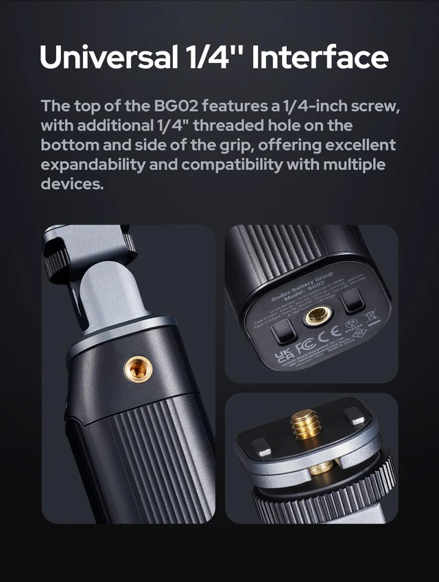 Alt view image 6 of 7 - BG02 Battery Grip with 14.4V 6600mAh Power Pack for AD200Pro II 95.04Wh Handgrip with D-Tap and USB-C Outputs, Compatible with AD200 AD200Pro II AD300Pro II, ML100Bi ML100R and ML60Bi Light
