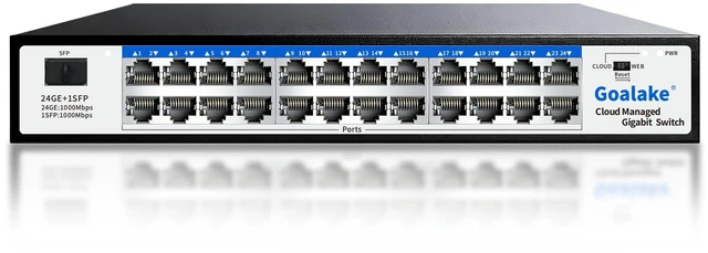Main image of 24-Port Gigabit Easy Managed Switch Plug & Play Managed Network, VLAN & QoS Bandwidth Control, Industrial Grade Fan Design, Desktop/Rackmount, No Subscription Fee
