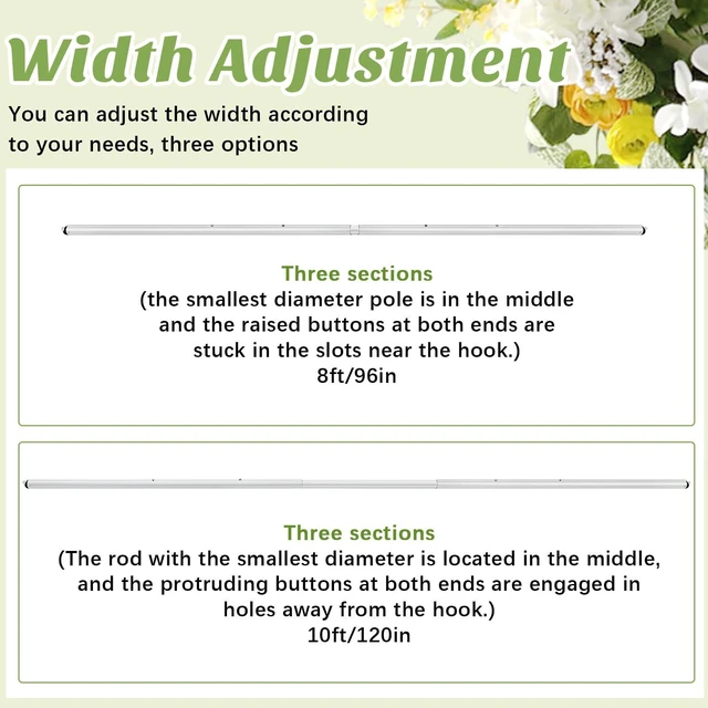 Alt view image 2 of 6 - 1 Pcs 8-10ft Adjustable Crossbar for Backdrop Stand Double Layer Support Bar Fits Pipe and Drape Systems for Wedding Backdrops, Parties, Photo Booths and Events
