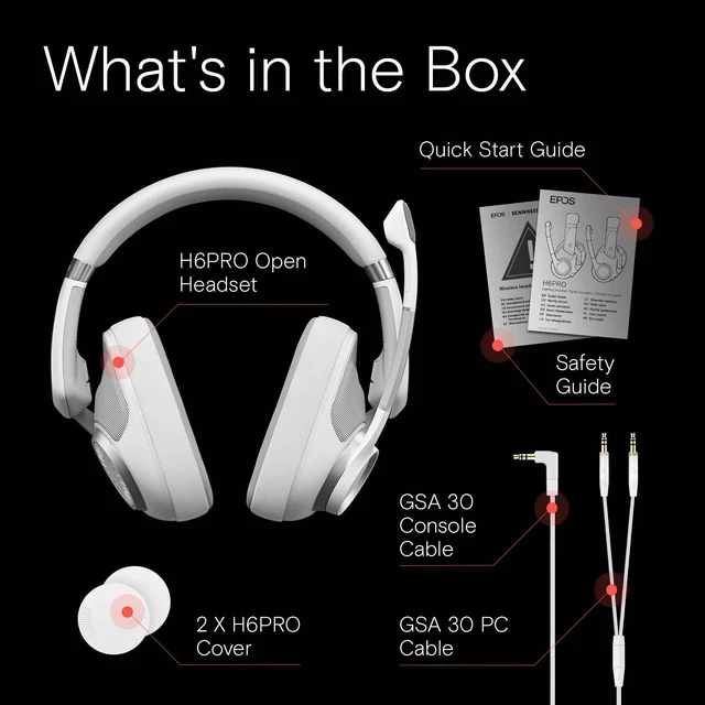 Alt view image 6 of 7 - H6Pro - Open Acoustic Gaming Headset with Mic - Lightweight Headband - Comfortable & Durable Design - Xbox - PS4 - PS5 - PC/Windows Headset - Gaming Accessories (White)